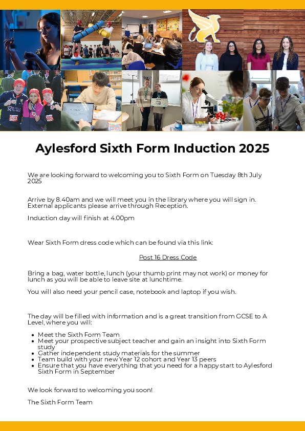 Sixth Form Induction Day