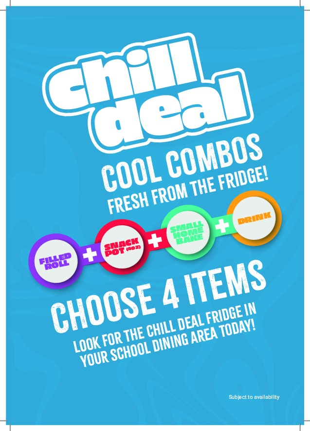 IH25023 Chill Deal All schools Posters A4 Drink PRINT