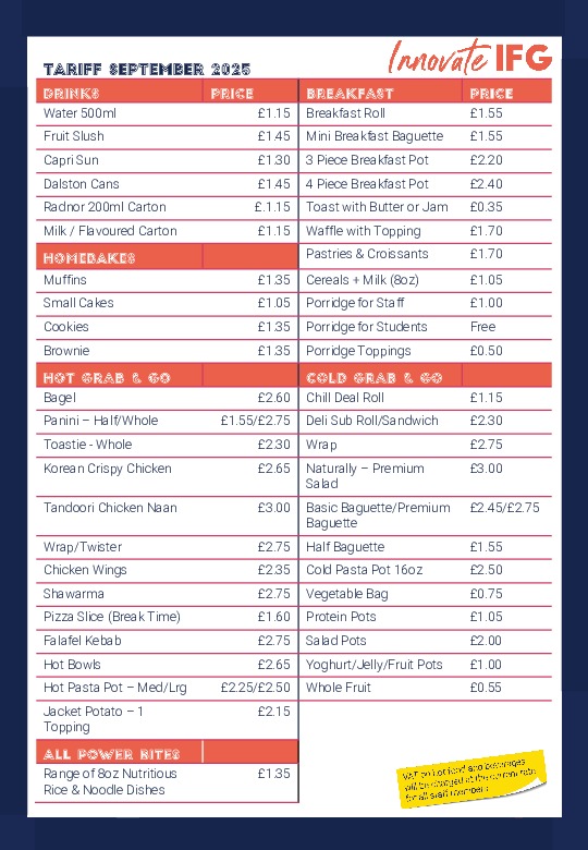 Innovate Client Tariff Poster Sept 25 Part1