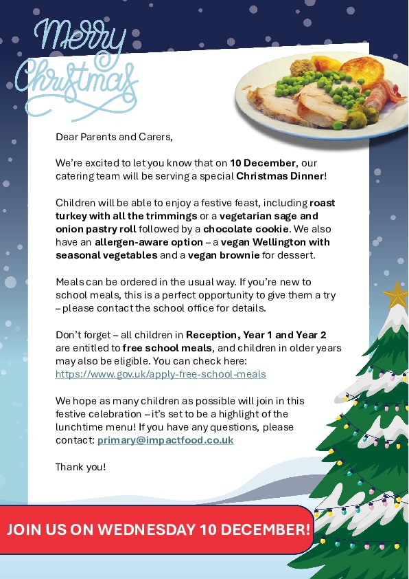 Christmas Parent Letter 2025 Primary